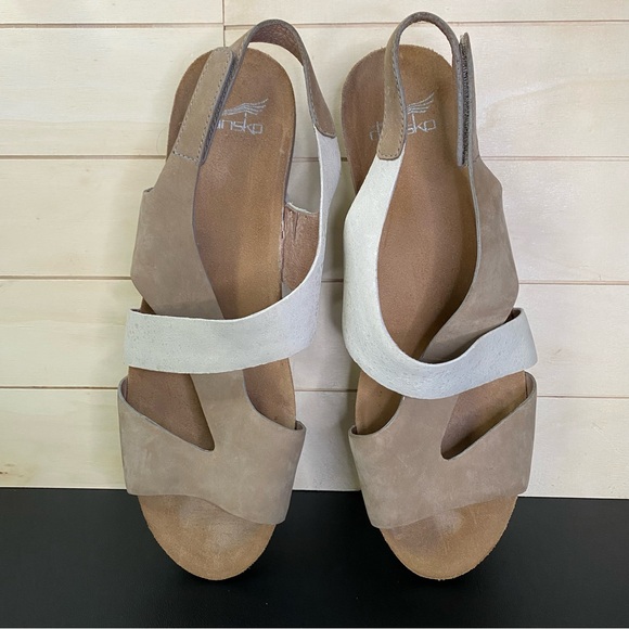 Dansko Vicki Sandals Cream Taupe Women's Size 12 Shoes EU42 Leather Slingback - Picture 8 of 11